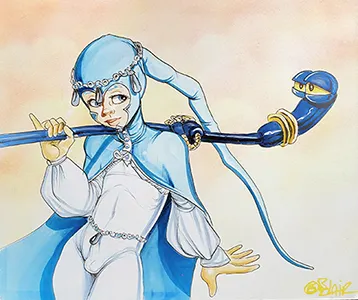 Image shows Windblade holding a staff