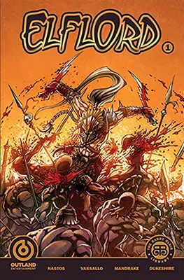 The cover shows a bloody battle scene